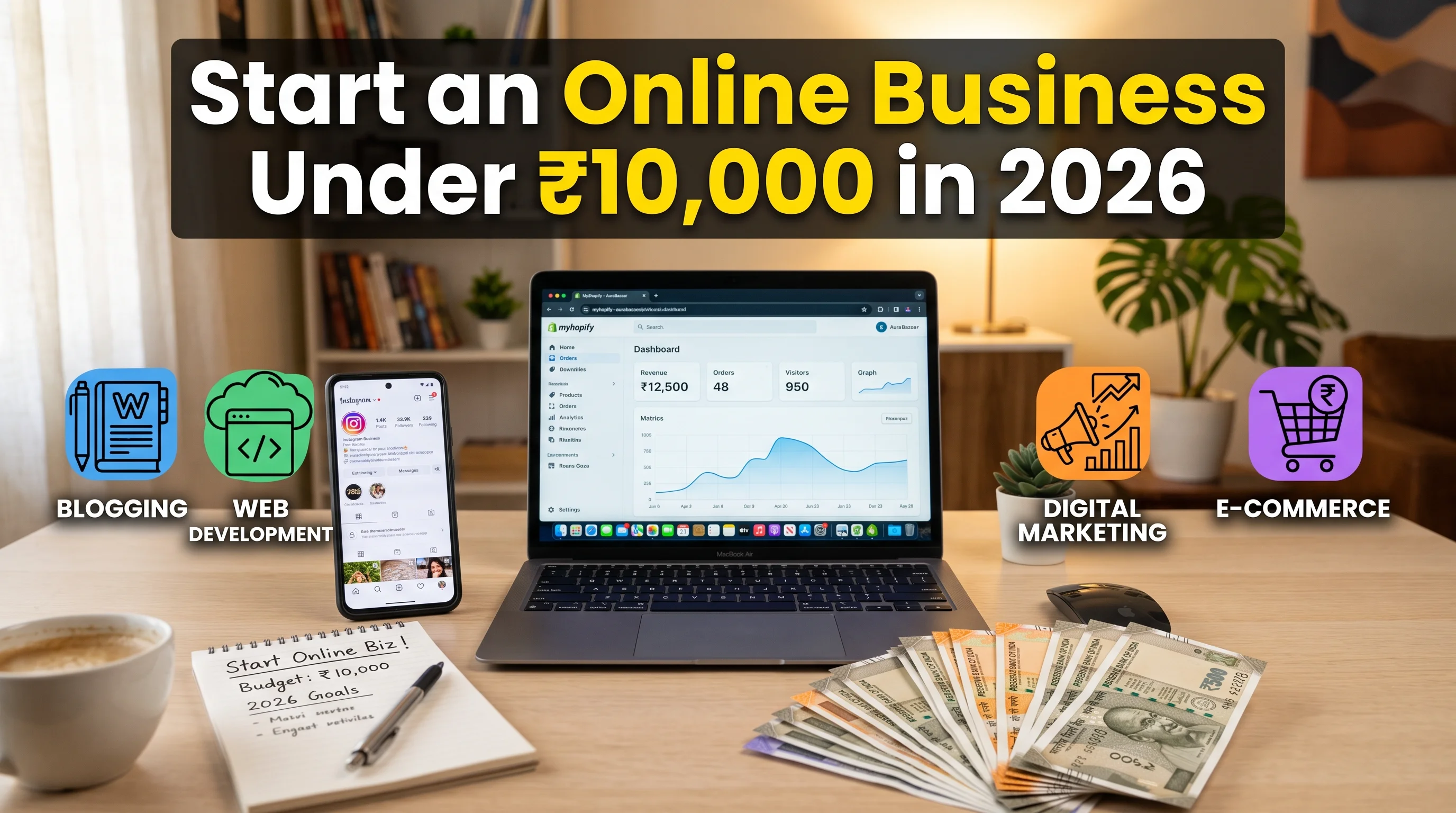 Start an Online Business in India for Less than ₹10,000 (2026 Guide)